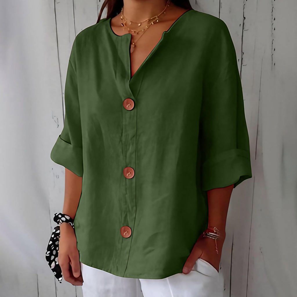 Chemise femme d'été coupe fluide, onze coloris, du S au 5XL, vert