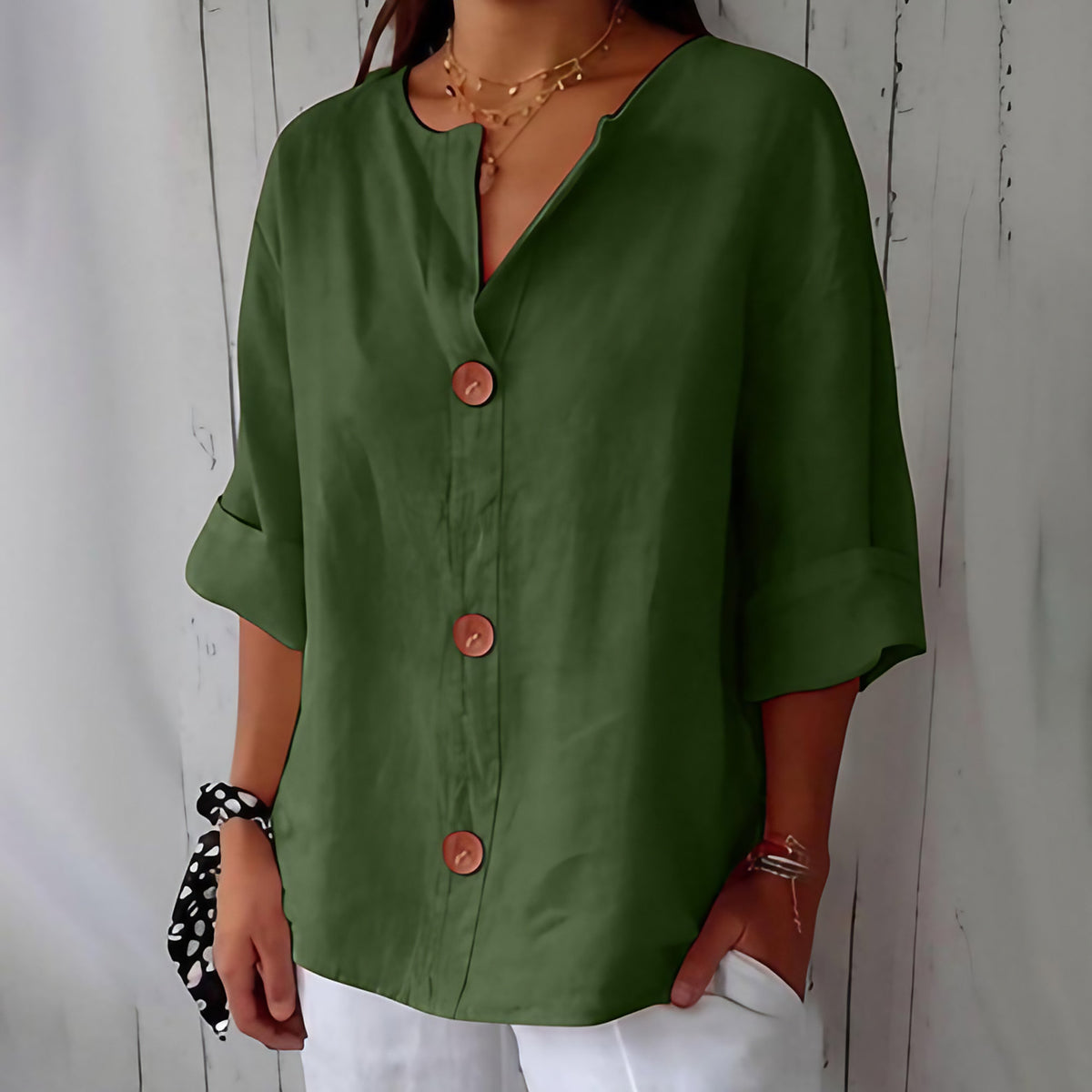 Chemise femme d'été coupe fluide, onze coloris, du S au 5XL, vert