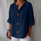 Chemise femme d'été coupe fluide, onze coloris, du S au 5XL, bleu