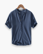 Chemise homme à manches courtes pour l'été, trois coloris, bleu foncé