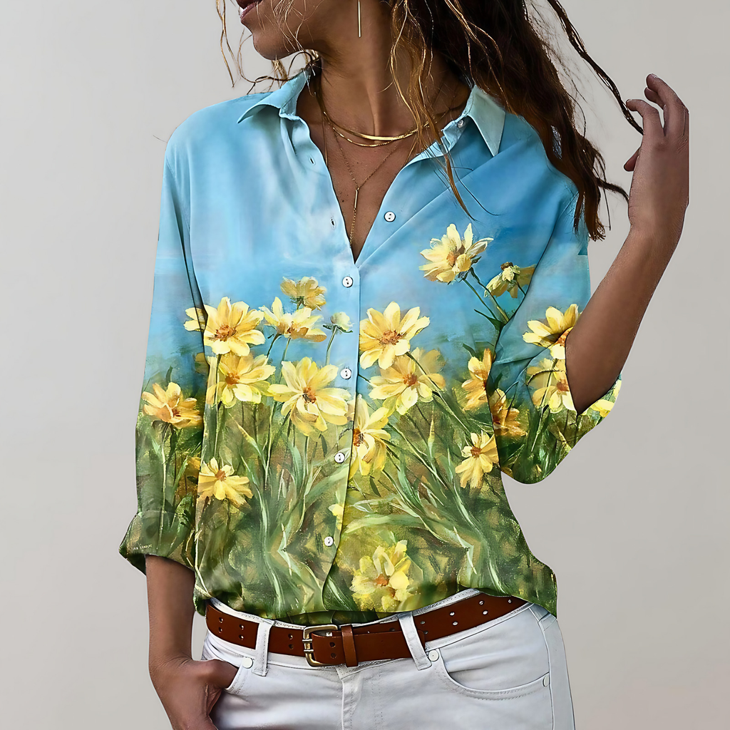 Chemise femme d'été à manches 3/4, du S au 5XL, doré