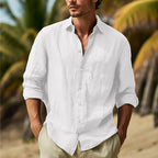 Chemise homme à manches longues, neuf coloris, du S au 3XL, blanc