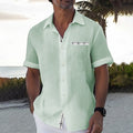 Chemise homme d'été, coupe décontractée, vert, bleu ou rose, vert