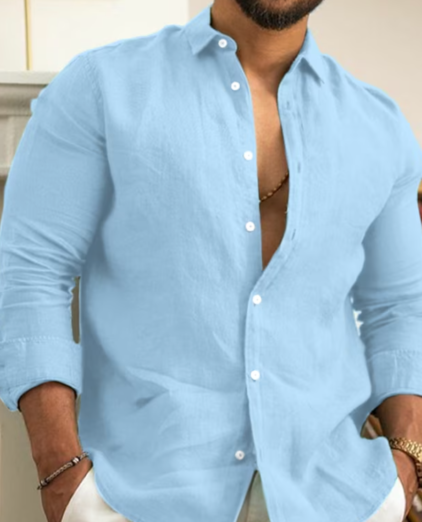 Chemise homme habillée, cinq coloris, du XS au 3XL, bleu