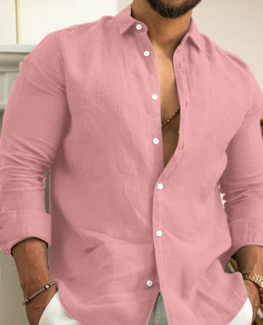 Chemise homme habillée, cinq coloris, du XS au 3XL, rose