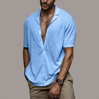 Chemise d'été homme boutonnée, onze coloris, du S au 3XL