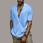 Chemise d'été homme boutonnée, onze coloris, du S au 3XL