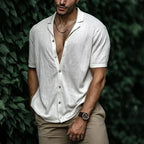 Chemise d'été homme boutonnée, onze coloris, du S au 3XL, blanc