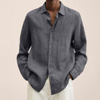 Chemise homme à manches longues, onze coloris, du XS au 4XL, gris