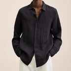 Chemise homme à manches longues, onze coloris, du XS au 4XL, noir