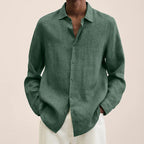 Chemise homme à manches longues, onze coloris, du XS au 4XL, vert