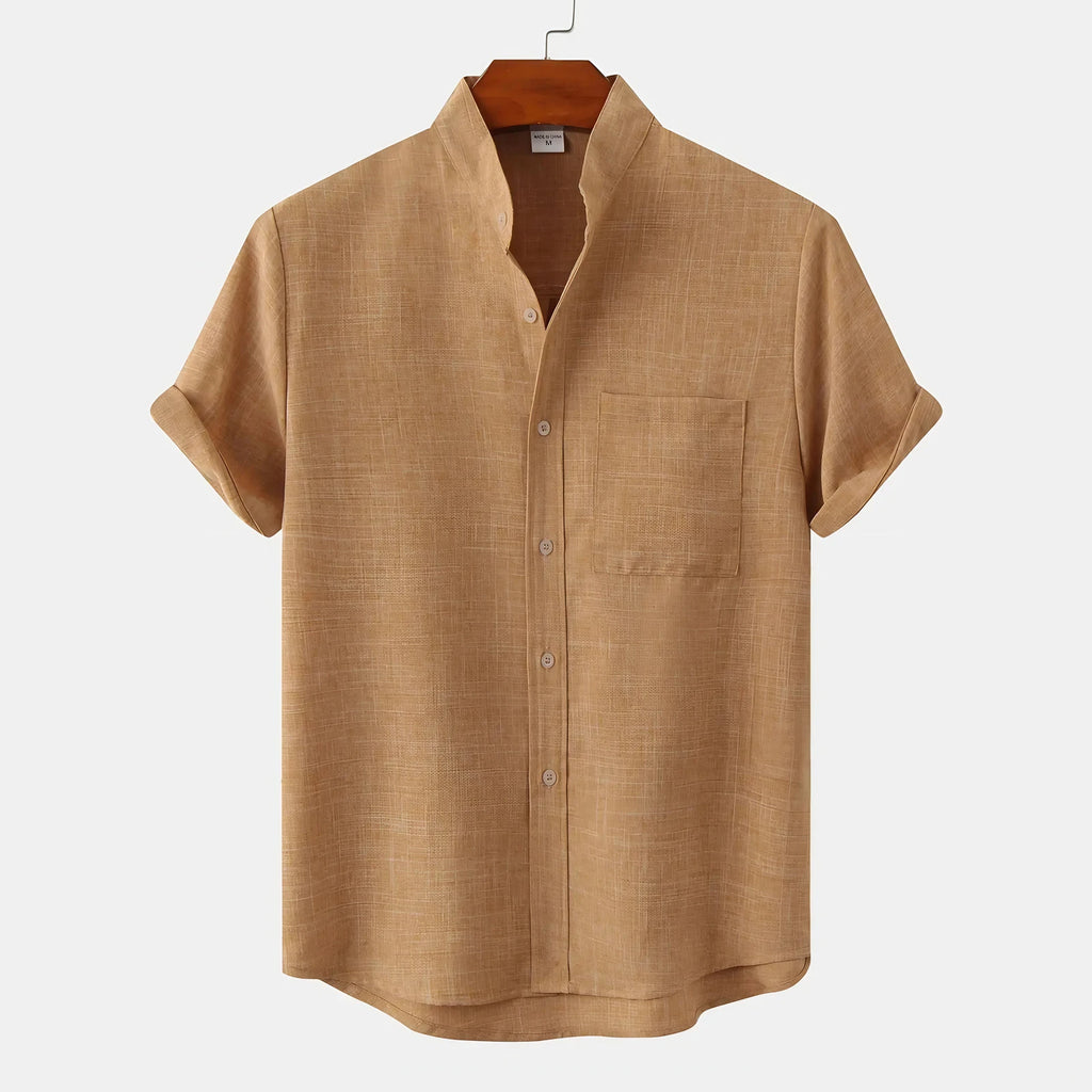 Chemise homme légère, kaki, noir, vert ou marron, du S au 2XL, kaki
