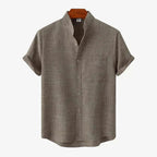 Chemise homme légère, kaki, noir, vert ou marron, du S au 2XL, marron