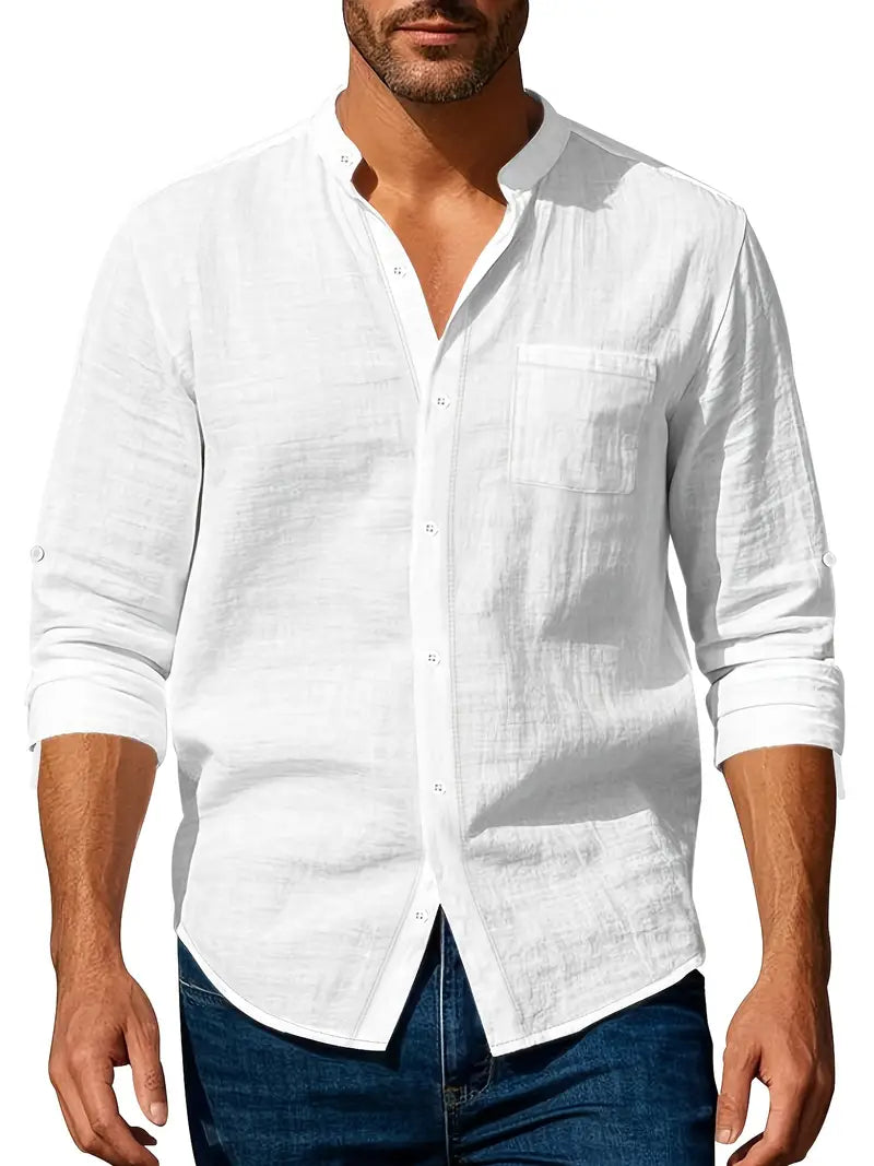 Chemise légère homme pour l'été, cinq coloris, du S au 3XL, blanc