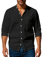 Chemise légère homme pour l'été, cinq coloris, du S au 3XL, noir