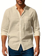 Chemise légère homme pour l'été, cinq coloris, du S au 3XL, caramel