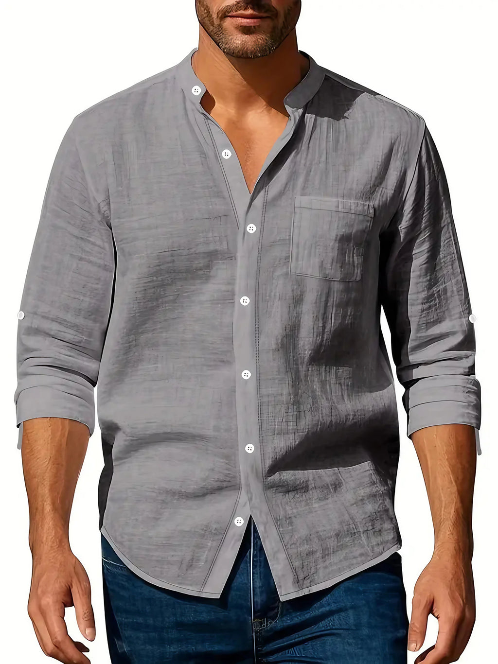 Chemise légère homme pour l'été, cinq coloris, du S au 3XL, gris