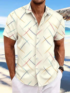 Chemise légère homme pour l'été, six coloris, du S au 3XL, ivoire