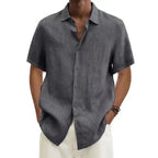 Chemise homme à manches courtes, légère, du S au 5XL, gris