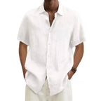 Chemise homme à manches courtes, légère, du S au 5XL, blanc