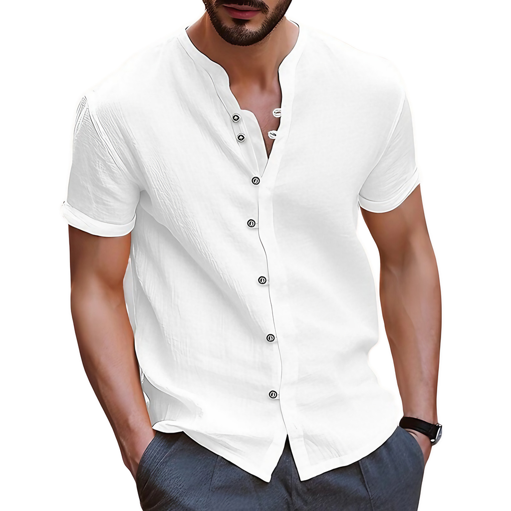 Chemise légère homme pour l'été, quatre coloris, S au 3XL, blanc