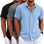 Chemise homme manches courtes, coupe ample, sept coloris