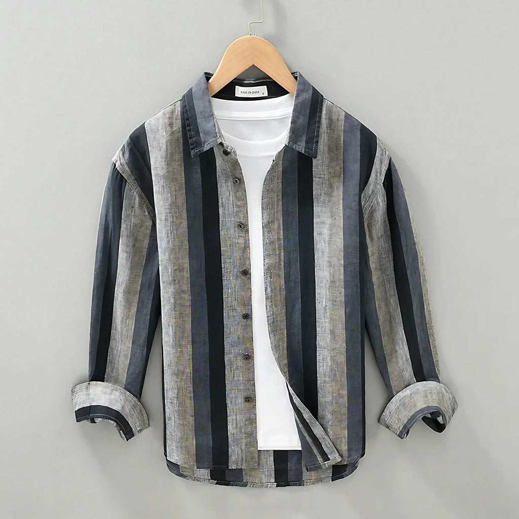 Chemise homme à rayures verticales, trois coloris, noir