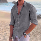 Chemise homme légère unie, quatre coloris, du S au 3XL, gris