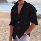Chemise homme légère unie, quatre coloris, du S au 3XL, noir