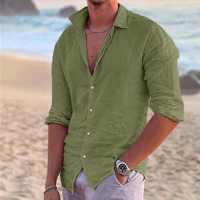 Chemise homme légère unie, quatre coloris, du S au 3XL