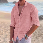 Chemise homme légère unie, quatre coloris, du S au 3XL, rose