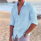 Chemise homme légère unie, quatre coloris, du S au 3XL, bleu