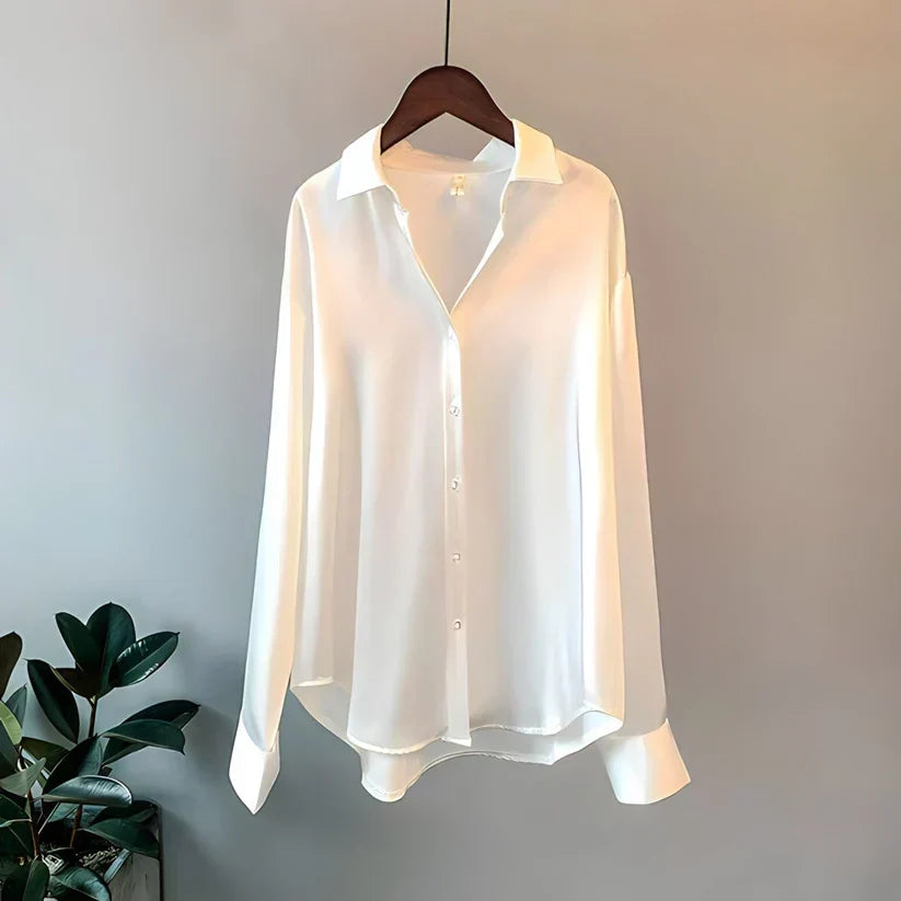 Chemise femme habillée, champagne, vert-gris, noir ou blanc