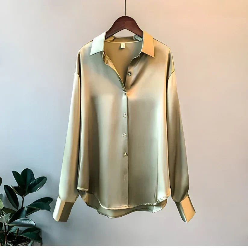 Chemise femme habillée, champagne, vert-gris, noir ou blanc