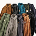 Chemise homme en velours côtelé, poches poitrine, dix coloris