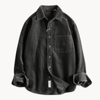 Chemise homme en velours côtelé, poches poitrine, dix coloris, gris