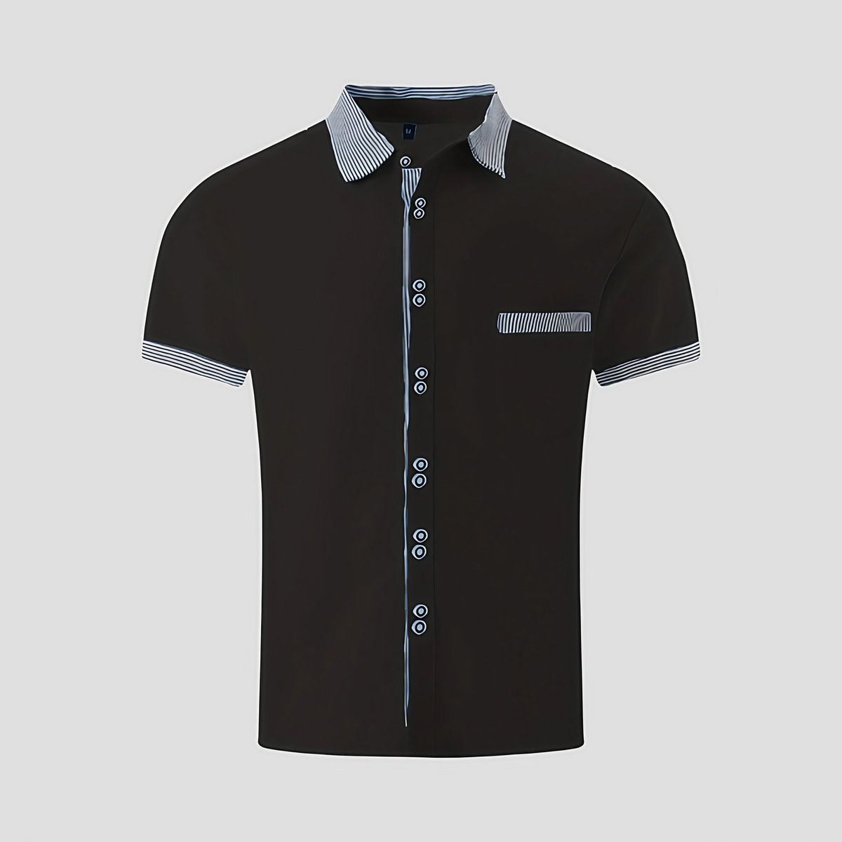Chemise homme manches courtes à col contrasté, cinq coloris
