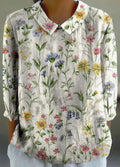 Chemise femme à imprimé fleuri rétro, du S au 3XL, imprimé fleuri