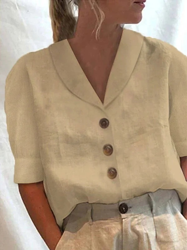 Chemise femme décontractée unie, six coloris, du S au 2XL, kaki
