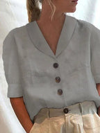 Chemise femme décontractée unie, six coloris, du S au 2XL, gris