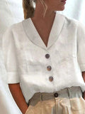 Chemise femme décontractée unie, six coloris, du S au 2XL, blanc