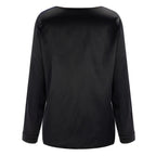 Chemise fluide femme à col V profond, manches longues