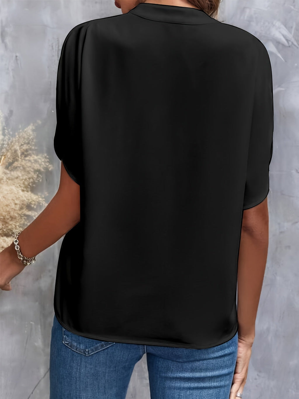 Chemise femme col V à manches courtes, sept coloris