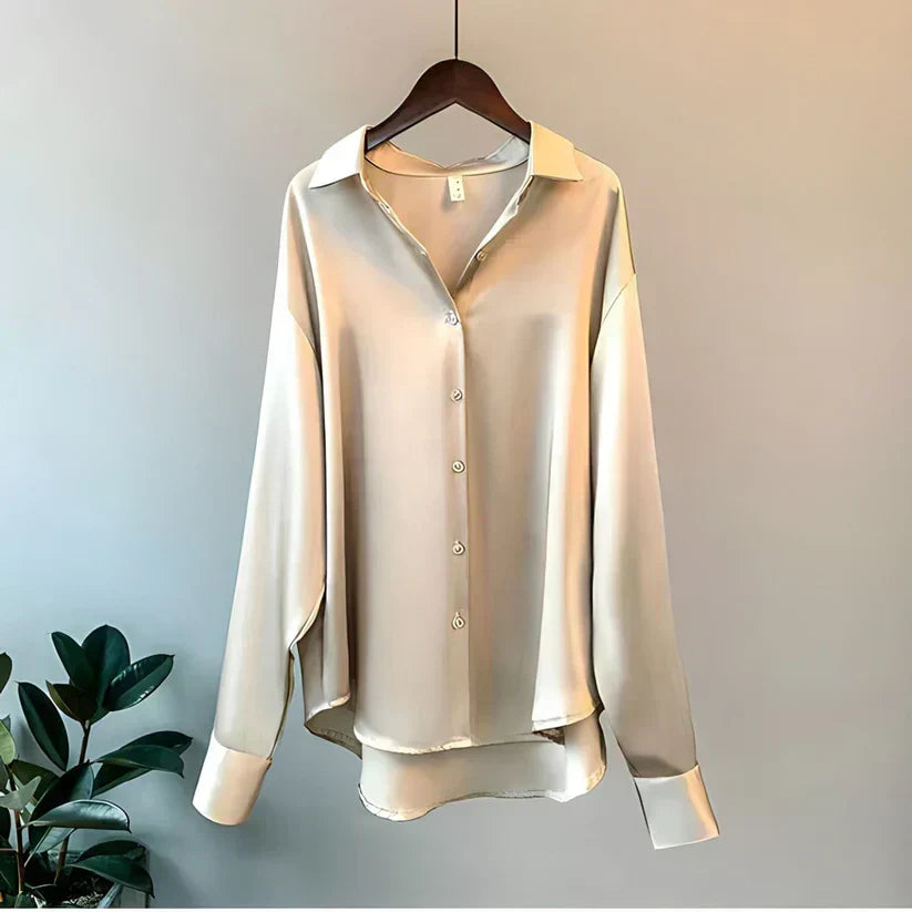 Chemise femme habillée manches longues, champagne, noir ou blanc