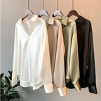 Chemise femme habillée manches longues, champagne, noir ou blanc