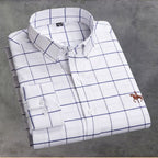 Chemise rayée femme brodée sur la poitrine, du XS au 4XL, crème