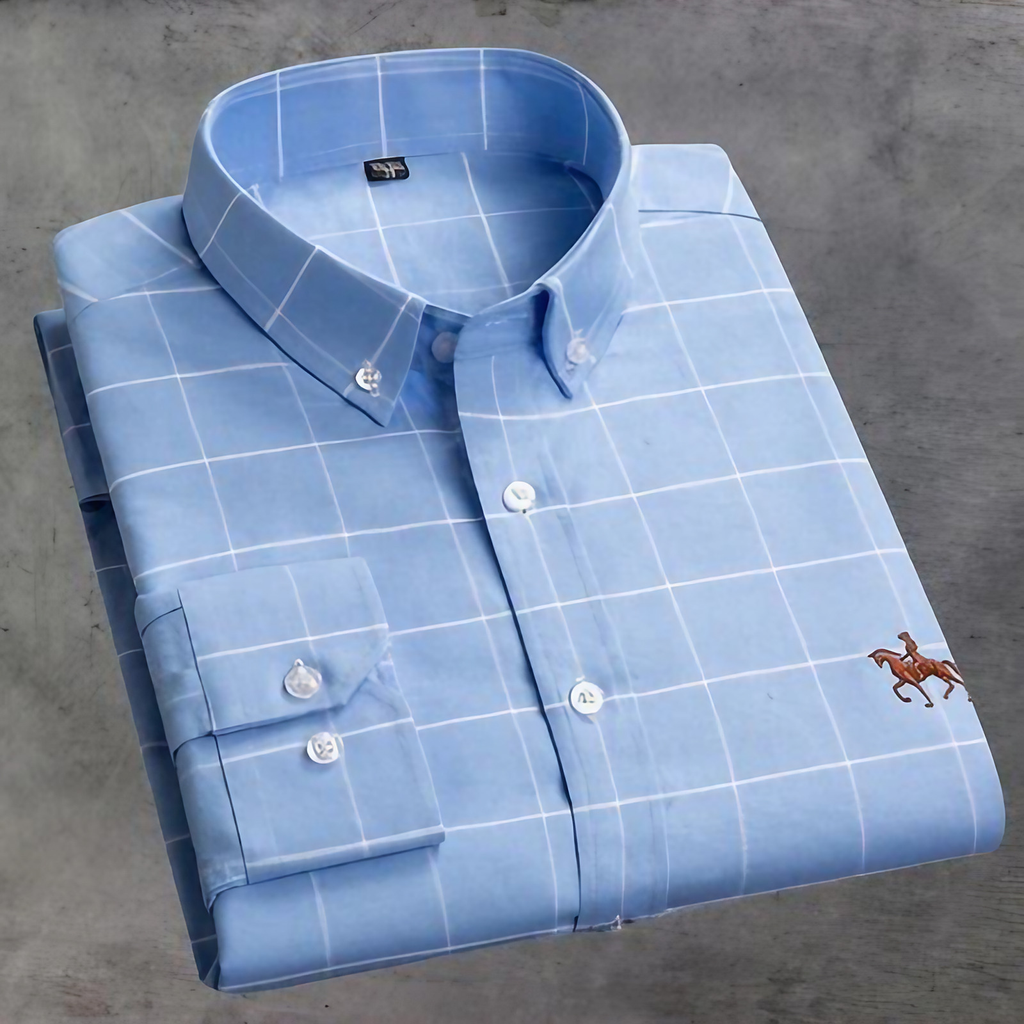 Chemise rayée femme brodée sur la poitrine, du XS au 4XL, bleu