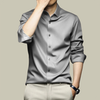 Chemise habillée homme coupe ajustée, onze coloris, gris clair