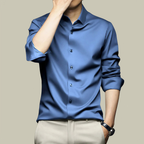 Chemise habillée homme coupe ajustée, onze coloris, bleu