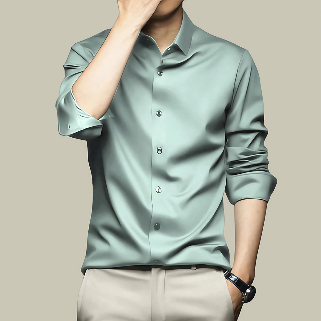 Chemise habillée homme coupe ajustée, onze coloris, vert clair